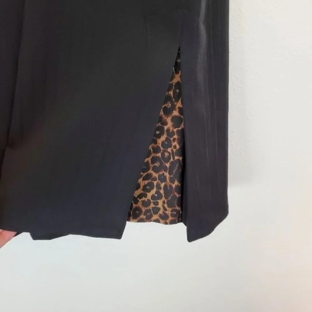 Vintage Cleveland Street wide leg capri culottes with cheetah print panel